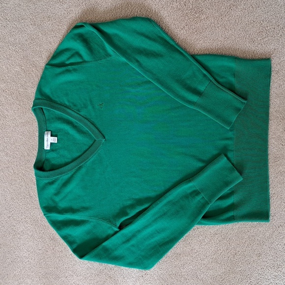 Calvin Klein Jeans V-Neck Sweater Women's Small Green Colorful Knit Top NWT - Picture 12 of 12